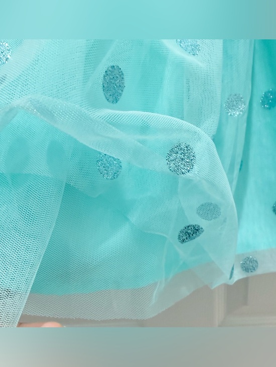 The Children’s Place Mint Blue Polka Dot Tulle Skirt -Girls Size M7/8 - Picture 3 of 4
